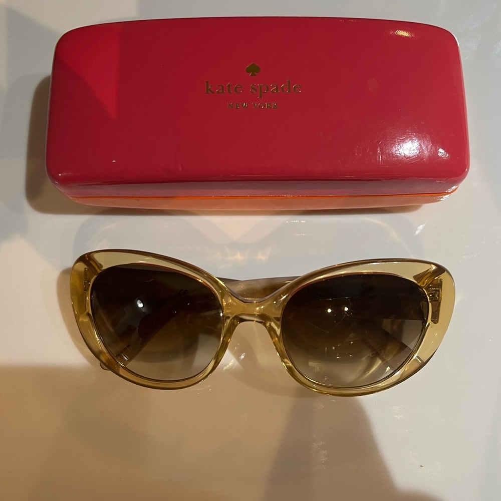 Kate Spade Franca sunglasses crystal gold beige